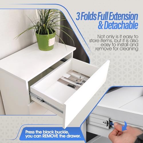 1 Pair Full Extension Drawer Slides 10 inch Heavy Duty Rails - Image 3
