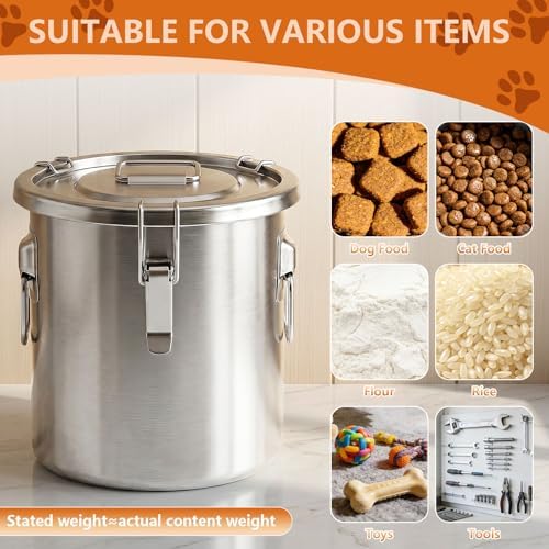 20LB Stainless Steel Dog Food Storage Container with Lid & Scoop, Large Dog Food Storage Container for Dry Pet Food, Metal Dog Food Container, Pet Food Storage Container for Kibble - Image 3