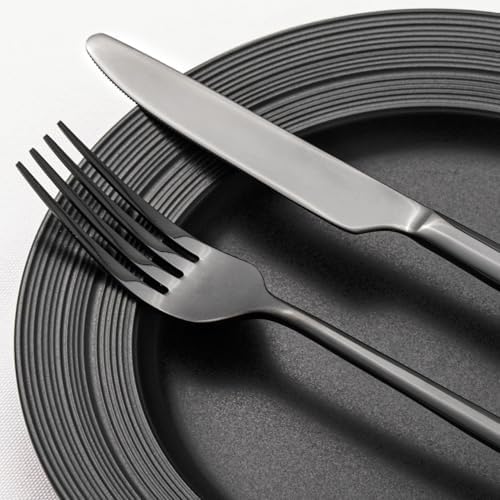 Black Silverware Set for 12, 60-Piece Stainless Steel Flatware Cutlery Set - Image 3