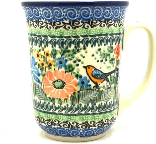 Polish Pottery Mug - 16 oz. Bistro - Unikat Signature U2517 by Polish+Pottery+Gallery