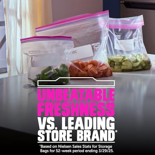 Ziploc Quart Food Storage Bags, Stand-Up Bottom, 80 Count - Image 2
