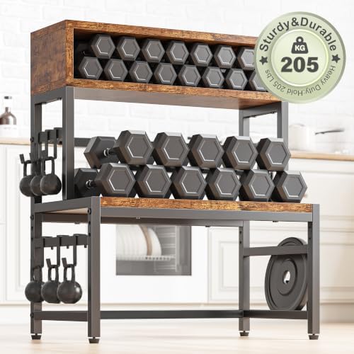 EnHomee 4-Tier Microwave Stand for Countertop Storage, Brown - Image 6