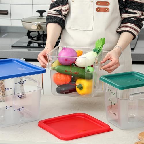 Ziliny 8 Sets 12＆6＆4 Qt Dough Proofing Container with Lid, Colorful - Image 4