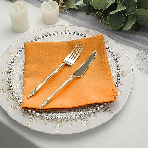 100 pcs 17-Inch Orange Polyester Luncheon Napkins - for Wedding Party Reception Events Restaurant Kitchen Home - Image 7
