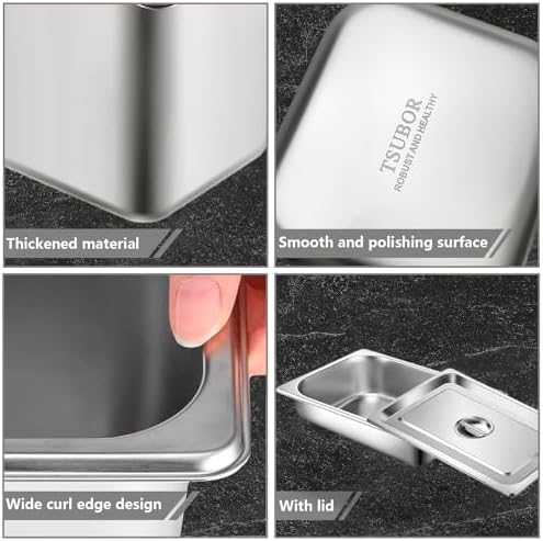 6 Set Hotel Pans Full Size 2.5" Deep Stainless Steel Steam Table Pan w/Lids - Image 4