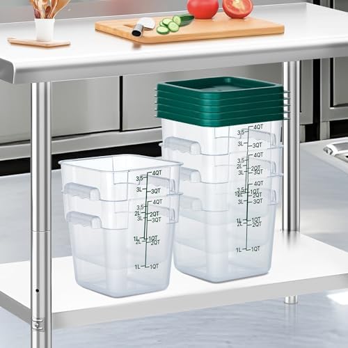 4 Pack 4 Qt Square Polycarbonate Food Storage Containers with Lids - Image 5