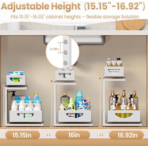 Under Sink Organizer for Kitchen and Bathroom Cabinets Pull Out Storage - Image 5