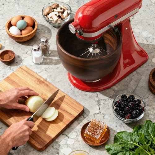 Cofun Premium Wood Mixing Bowl for KitchenAid 4.5-5 Qt Stand Mixers - Image 7