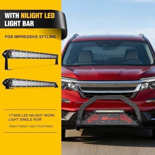 Nilight Bull Bar with Light for 2016-2022 Honda Pilot, 2017-2024 Ridgeline - Image 3