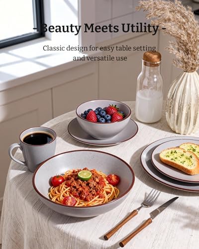 Famiware Venus Dinnerware Sets with Mugs, Ceramic Plates and Bowls for 6 - Image 3