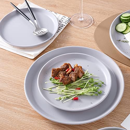 Stone Lain Jules Modern Stoneware 16-Piece Round Dinnerware Set, Plates and Bowls Sets, Dish Set for 4, Grey - Image 5