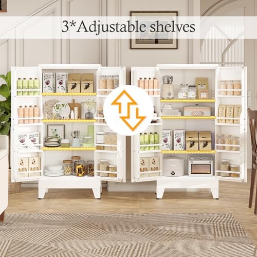Black Kitchen Pantry Storage Cabinet, 48" Metal Storage Cabinet - Image 5