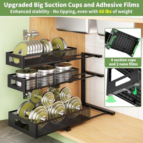 Under Sink Organizer,3-Tier Heavy Duty Pull out Cabinet Organizer Shelf - Image 5