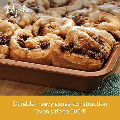 Ayesha Curry Kitchenware Bakeware Nonstick Baking Cookie, Loaf, Cake Pan Set, 7-Piece, Copper - Image 4