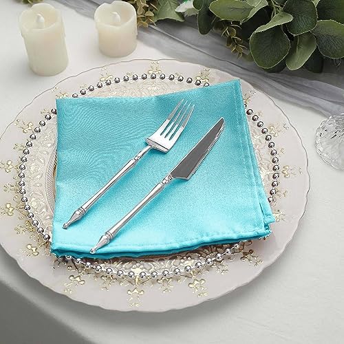 100 pcs 17-Inch Blue Polyester Luncheon Napkins - for Wedding Party Reception Events Restaurant Kitchen Home - Image 7