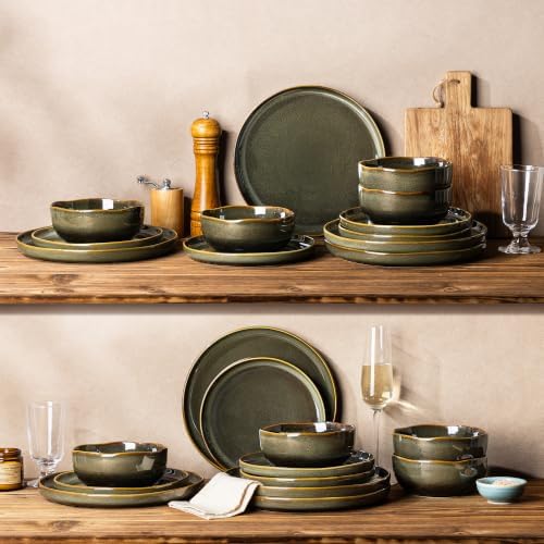 TheTerra Ceramic Dinnerware Set for 6, 18-Piece Plates and Bowls Set - Image 7
