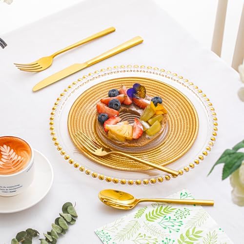 Gold Silverware Set for 8, 40-Piece Stainless Steel Flatware Cutlery Set - Image 3
