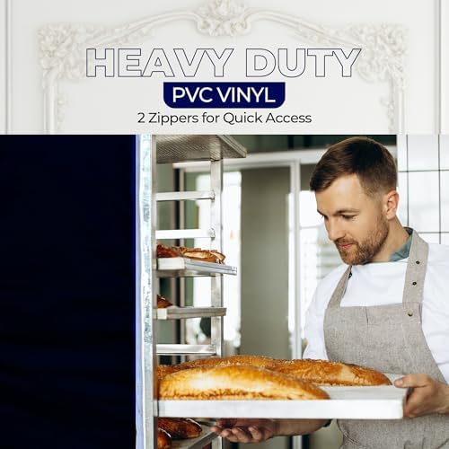 Bakery Food Pan Sheet Rack Cover | Size: 23"W x 28"L x 33"H | Material: Heavy-duty Nylon | Zippers: 2 | Color:Black | Pack of 1 - Image 5
