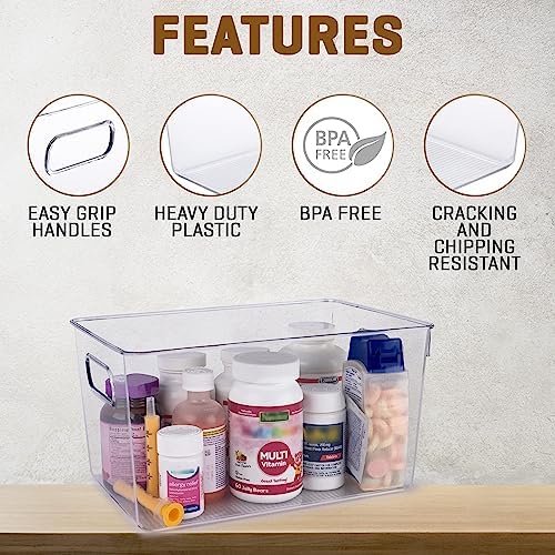 Clear Plastic Storage Bins, Pantry Organizers and Storage or Kitchen Organization and Storage Containers Bins for Organizing, Fridge, Freezer, Bathroom, Pantries, Refrigerator, Cabinet Organizer Bin - Image 5