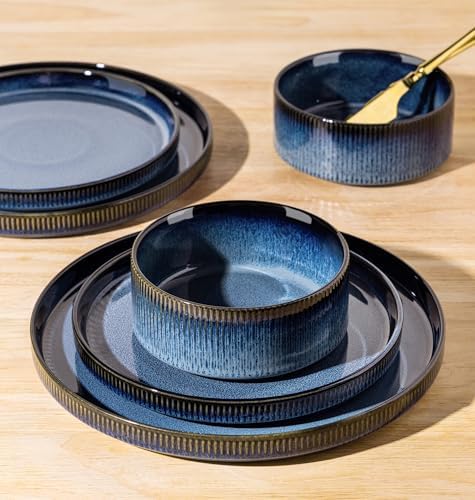 TheTerra Ceramic Dinnerware Set for 8, 24-Piece Plates and Bowls Set - Image 4