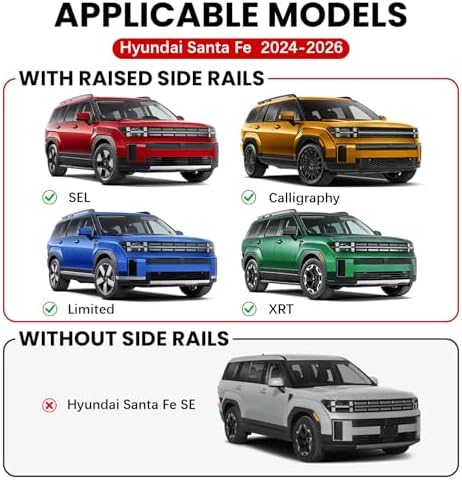 Roof Rack Cross Bars Fit for 2024-2026 Hyundai Santa Fe & Santa Fe Hybrid - Image 2