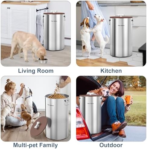 Paw Libero 35 Lbs Stainless Steel Dog Food Storage Container with Airtight Lid & Ceramic Bone Handle, Large Metal Dog Food Bin for Dogs & Cats, Keep Fresh, Easy to Clean - Image 5