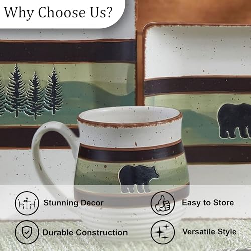 Park Designs Skyline Bear Mug Set of 4, Stoneware - Image 6