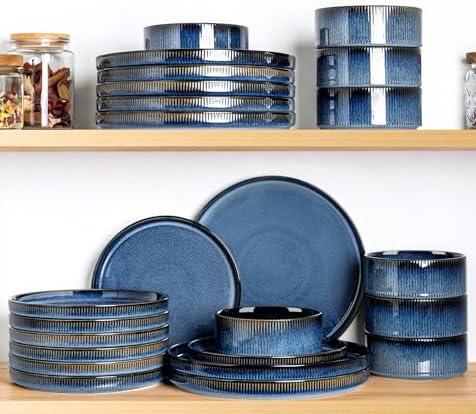 TheTerra Ceramic Dinnerware Set for 8, 24-Piece Plates and Bowls Set - Image 6