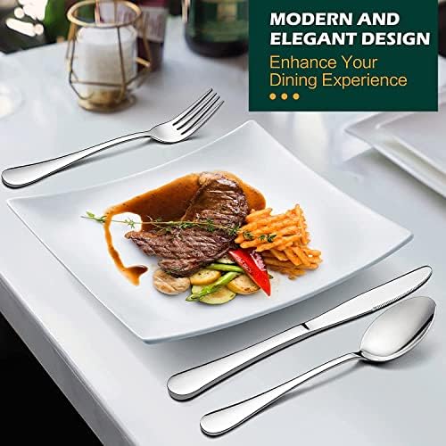 LIANYU 10 Piece Silverware Flatware Set for 2, Stainless Steel Cutlery Eating Utensils, Mirror Finished, Dishwasher Safe - Image 2