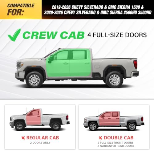 Crew Cab Running Boards Fits 2019-2026 Chevy Silverado Sierra HD - Image 2