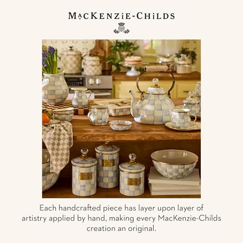 MACKENZIE-CHILDS Coffee French Press, Light-Blue-and-White Sky Check - Image 6