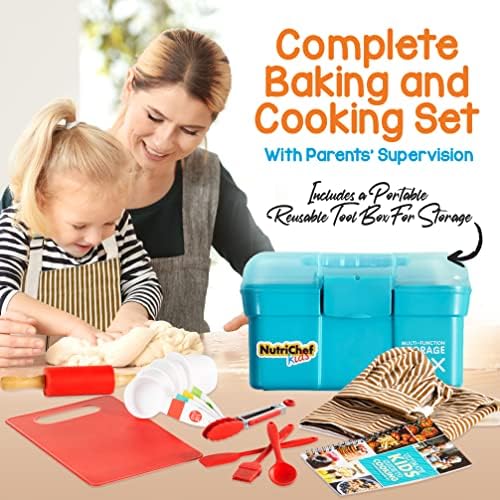 NutriChef Kids Cooking & Baking Set - Complete Cooking Set for Girls & Boys, Includes Little Chef's Apron. Kitchen Supplies, Nylon Knives, Utensils, & Baking Tools, Great Gift for Ages 4 and Up - Image 5