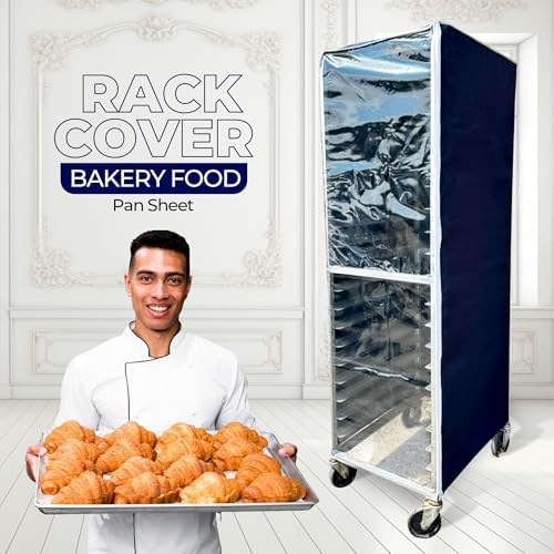 Bakery Food Pan Sheet Rack Cover | Size: 23"W x 28"L x 33"H | Material: Heavy-duty Nylon | Zippers: 2 | Color:Black | Pack of 1 - Image 2