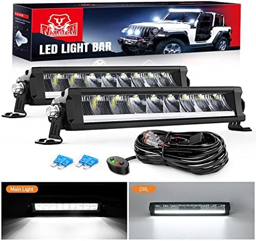 Nilight Pro Series 2PCS 12.2 Inch Single Row Slim LED Light Bar with DRL by Nilight