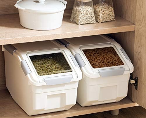 LISM 2 Pack Dog Food Storage Container with Scoop,Large Airtight Pet Dog Food Bin,Container for Dog Treats Rice,Dog Cat Dry Food Bin,Baking Supplies,Flour,Rice,Kitchen Pantry Cereal(15 LB) - Image 4