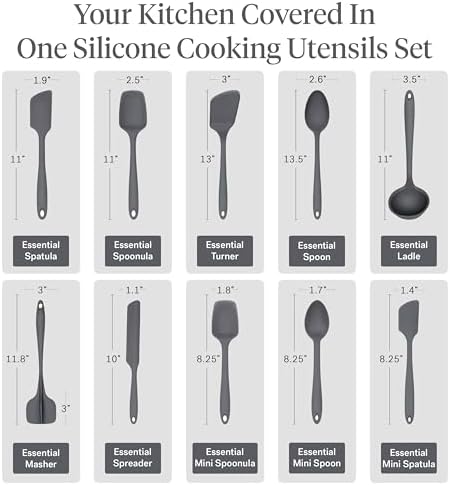 GIR: 10-Piece Silicone Essentials Kitchen Utensils Set – Charcoal - Image 3
