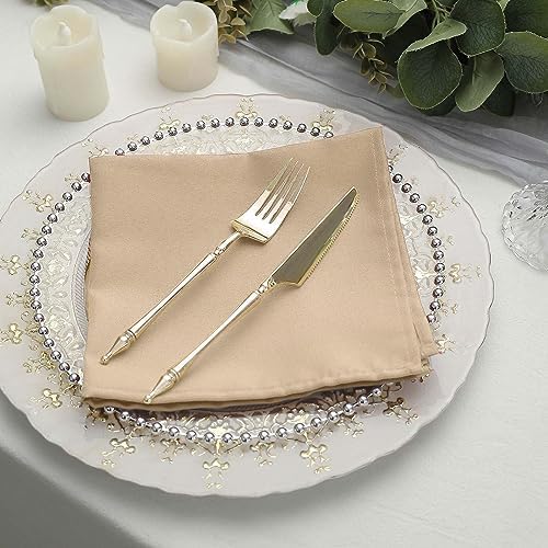 Balsa Circle 100 pcs 17-Inch Nude Polyester Table Napkins Reusable Washable Wedding Party Dinner Linens Tableware Supplies - Image 7
