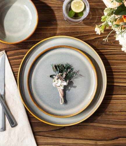 TheTerra Ceramic Dinnerware Set for 8, 24-Piece Plates and Bowls Set - Image 3