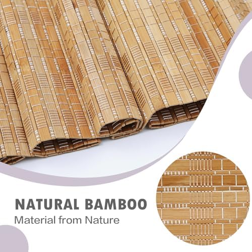 Aimnid Cordless Bamboo Roman Shades, Light Filtering Privacy Roman Blinds for Indoor Windows, Custom Natural Woven Blackout Bamboo Blinds for Doors, Patio,Kitchen, Presco Jute - Image 2