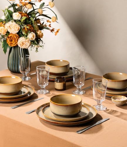 TheTerra Ceramic Dinnerware Set for 6, 18-Piece Plates and Bowls Set - Image 6
