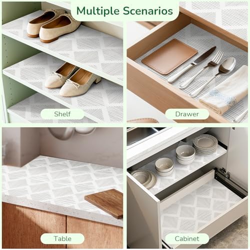 Shelf Drawer Liners for Kitchen Cabinets Non-Adhesive Gray 18In x 30FT - Image 3