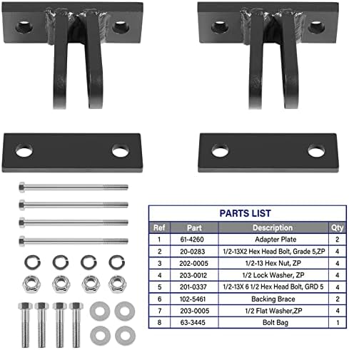 Replace for Blue Ox BX88230 Universal Bolt-On Base Plate Tow Bar Adapter Bracket Kit for Blue Ox Tow Bars Flat Towing, General Purpose Adapter Kit Fits Most Vehicles, Heavy Duty 5000 lbs Rated - Image 6