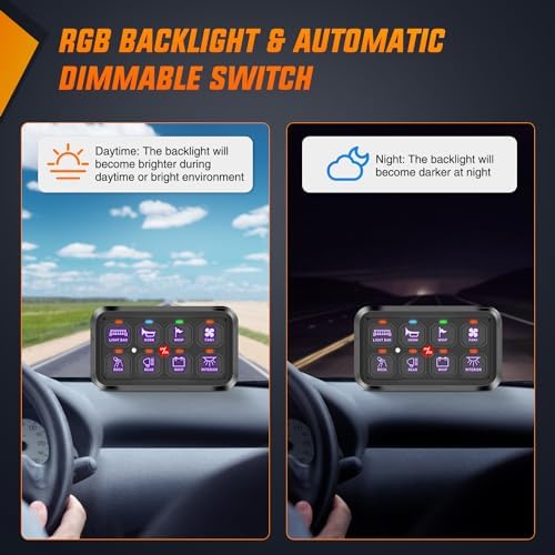 Nilight 8 Gang Switch Panel Relay System w/APP Control Automatic Dimmable - Image 3