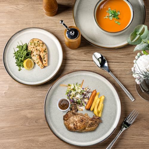 GBHOME Dinnerware Sets for 6, 18 Pieces Ceramic Plates and Bowls Set - Image 5