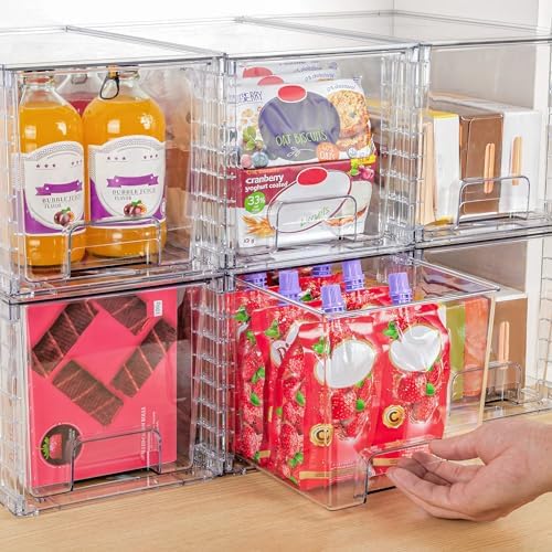 Vtopmart 4 Pack Large Stackable Storage Drawers, Clear - Image 6