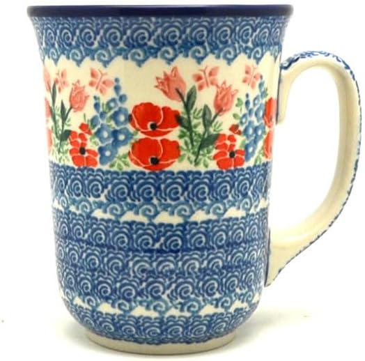 Polish Pottery Mug - 16 oz. Bistro - Whimsical Garden by Polish+Pottery+Gallery