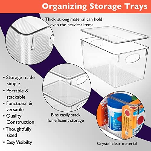 CLEARSPACE Plastic Storage Bins With lids – Perfect Kitchen Fridge Organizer, Pantry Organization, Cabinet Organizers (4 Pack) - Image 4