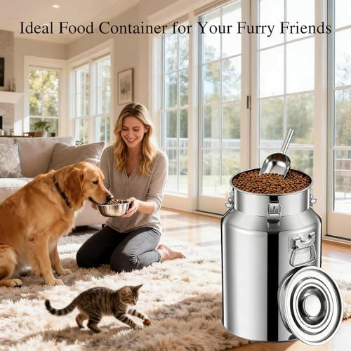 15 Lbs Stainless Steel Dog Food Storage Container with Scoop - Image 4