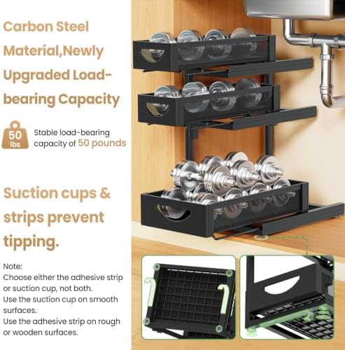 Under Sink Organizer for Kitchen and Bathroom Cabinets Pull Out Storage - Image 6