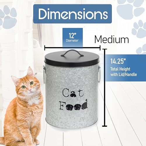 Medium 30lb Cat & Small 20lb Dog Pet Food Storage Canister with Scoop – Durable & Airtight for Freshnesss, Minimalist Design & Recyclable, Medium Metal Container(Combo - Small Dog Bin & Med Cat Bin) - Image 6
